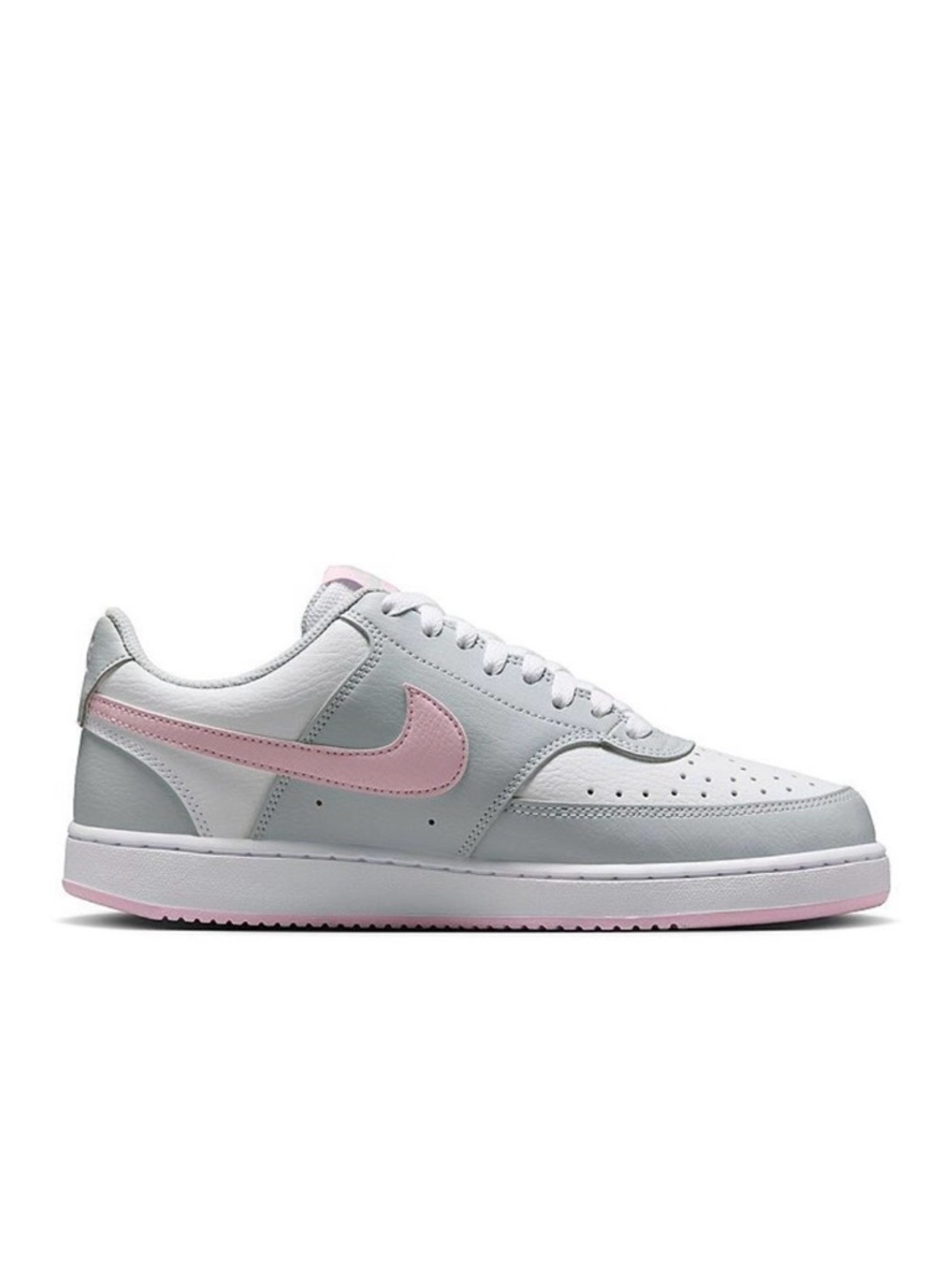 Nike Court Vision Next Nature Low Sneaker in Platinum/Pink/White Size 7